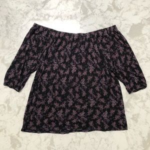 Anthropologie Off-shoulder floral top by Deletta